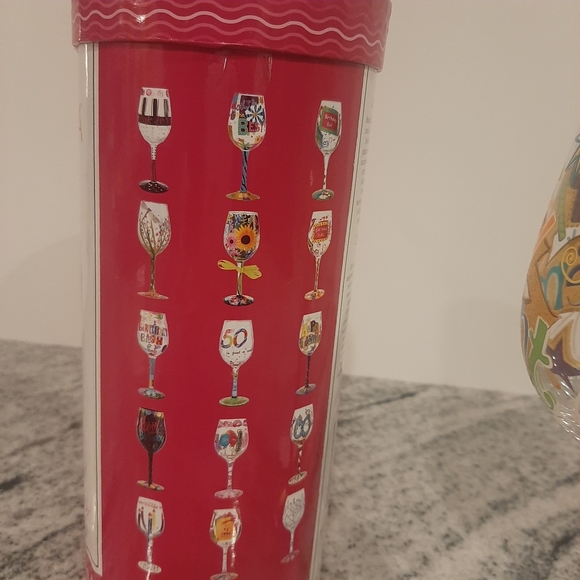 nwt LOLITA Happy Retirement Painted Wine Glass Gift - Picture 3 of 12